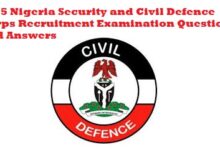 2025 Nigeria Security and Civil Defence Corps Recruitment Examination Questions and Answers